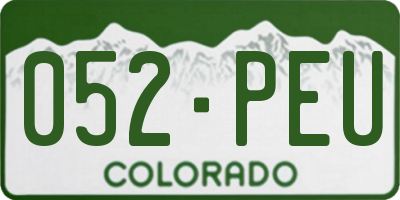 CO license plate 052PEU