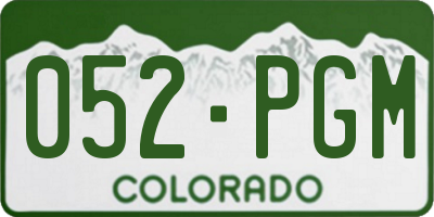 CO license plate 052PGM