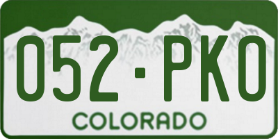 CO license plate 052PKO