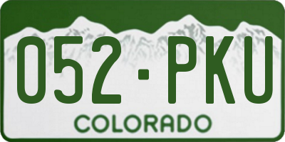 CO license plate 052PKU