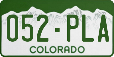 CO license plate 052PLA