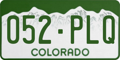 CO license plate 052PLQ