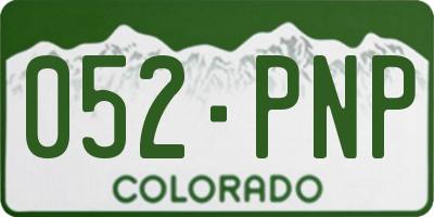 CO license plate 052PNP