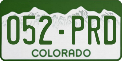 CO license plate 052PRD
