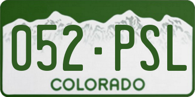 CO license plate 052PSL