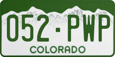 CO license plate 052PWP