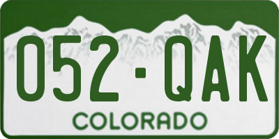 CO license plate 052QAK
