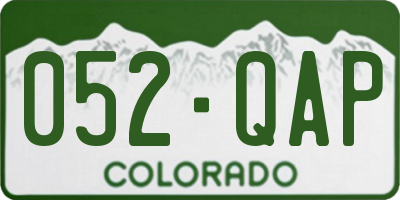 CO license plate 052QAP