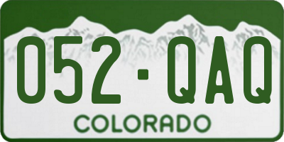 CO license plate 052QAQ