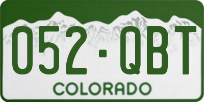 CO license plate 052QBT