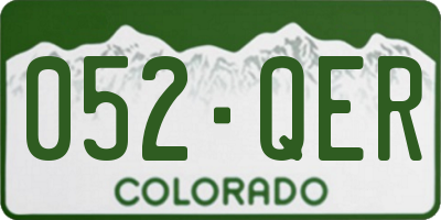 CO license plate 052QER