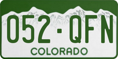 CO license plate 052QFN
