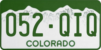 CO license plate 052QIQ