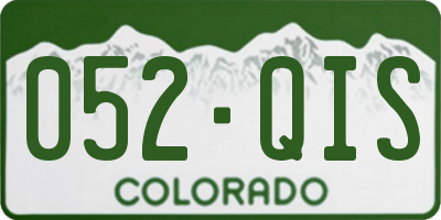 CO license plate 052QIS