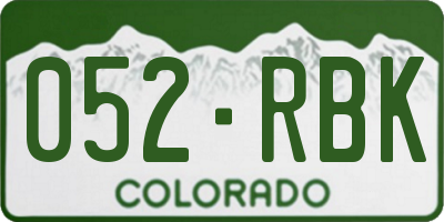 CO license plate 052RBK