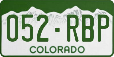 CO license plate 052RBP