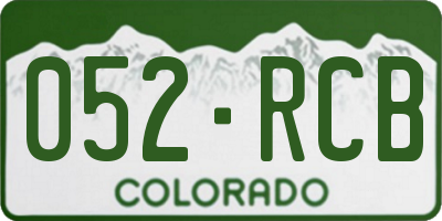 CO license plate 052RCB