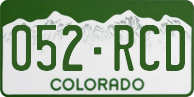 CO license plate 052RCD