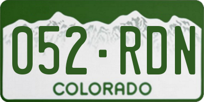 CO license plate 052RDN