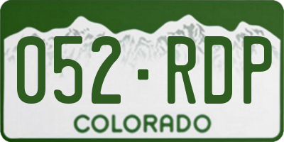 CO license plate 052RDP
