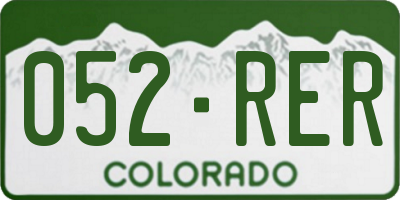 CO license plate 052RER