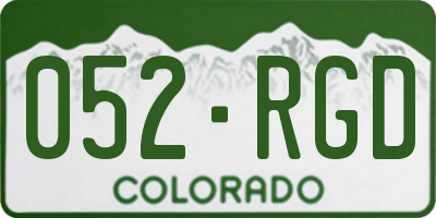 CO license plate 052RGD