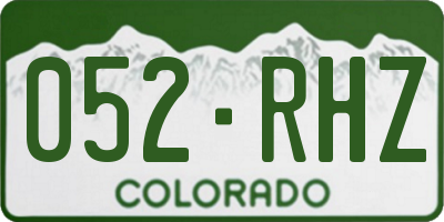 CO license plate 052RHZ