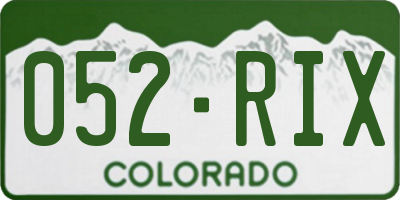 CO license plate 052RIX