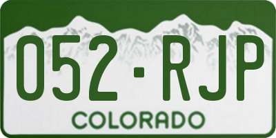 CO license plate 052RJP