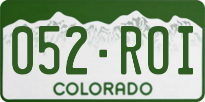 CO license plate 052ROI