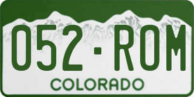 CO license plate 052ROM