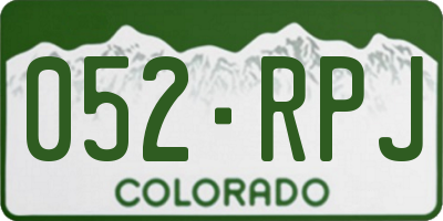 CO license plate 052RPJ