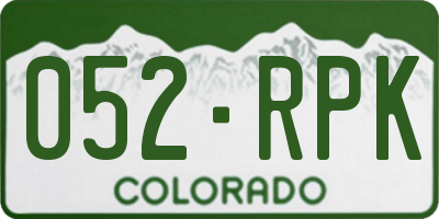 CO license plate 052RPK