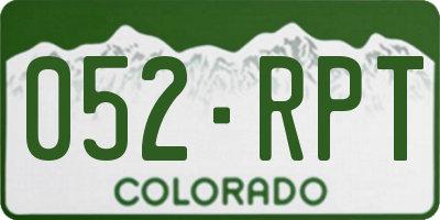 CO license plate 052RPT