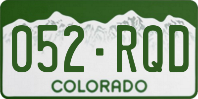 CO license plate 052RQD