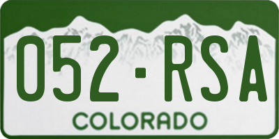 CO license plate 052RSA