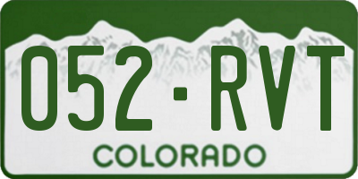 CO license plate 052RVT