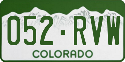 CO license plate 052RVW