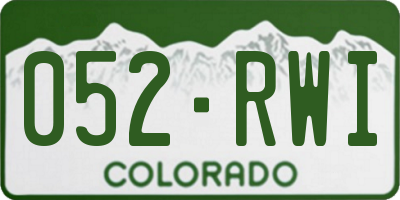 CO license plate 052RWI