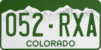 CO license plate 052RXA