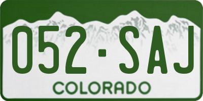 CO license plate 052SAJ