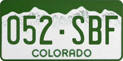 CO license plate 052SBF