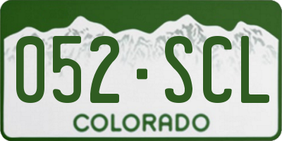 CO license plate 052SCL