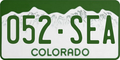CO license plate 052SEA