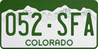 CO license plate 052SFA