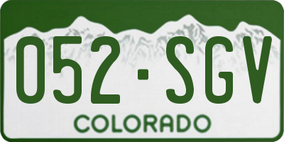 CO license plate 052SGV
