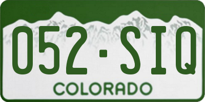 CO license plate 052SIQ