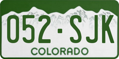 CO license plate 052SJK