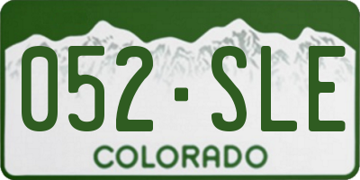 CO license plate 052SLE