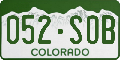 CO license plate 052SOB